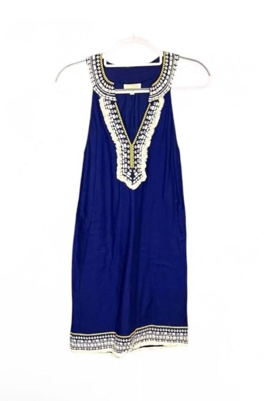 Mud Pie Navy Embroidered Sleeveless Dress Size S